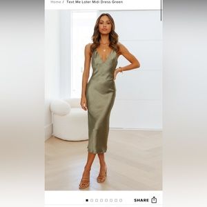 Hello Molly Text Me Later Midi Dress Green